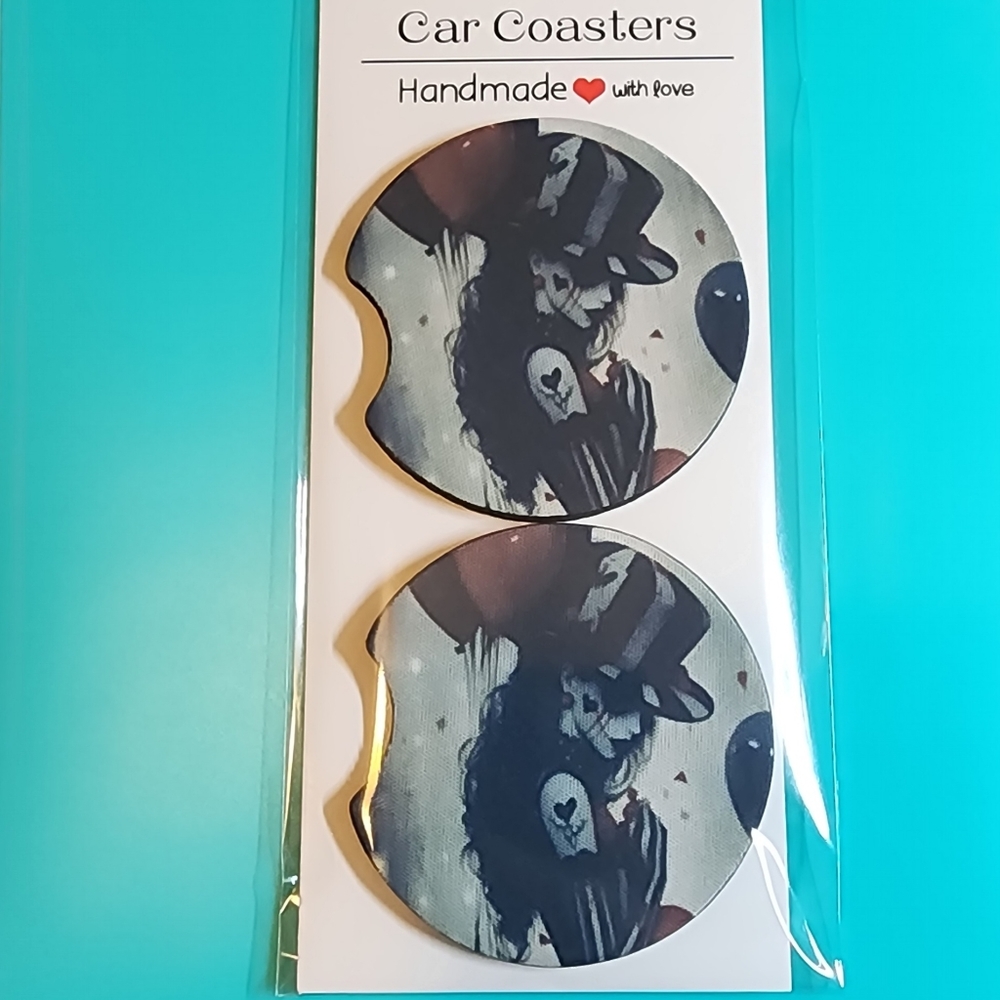 Dark Clown Car Truck Cup Holder Car Coasters